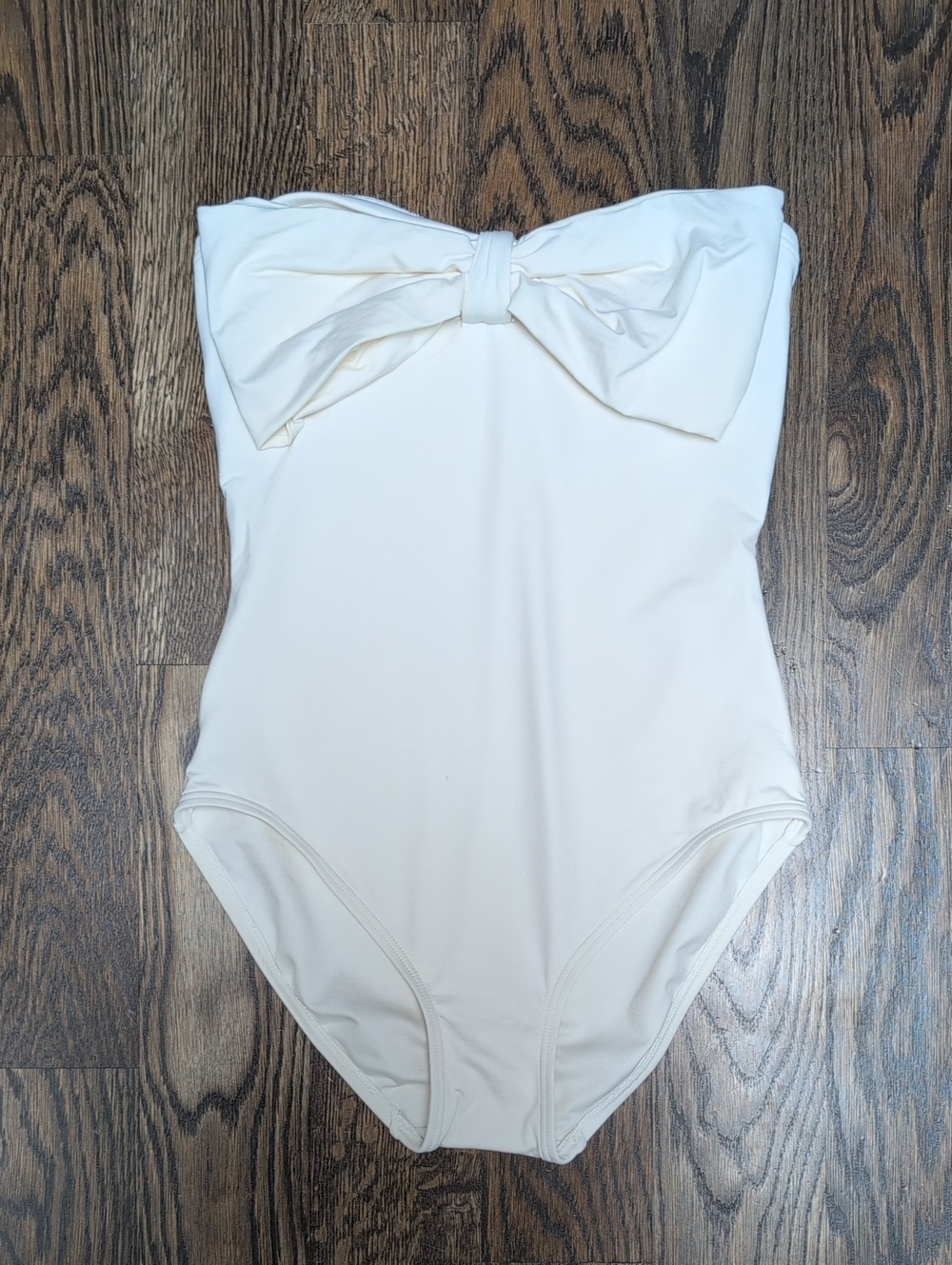 Kate Spade Strapless Bow One-Piece Swimsuit - Cream